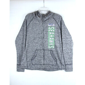 NFL SEATTLE SEAHAWKS Women’s XL Gray Hoodie Full Zip Jacket G-III Team Apparel